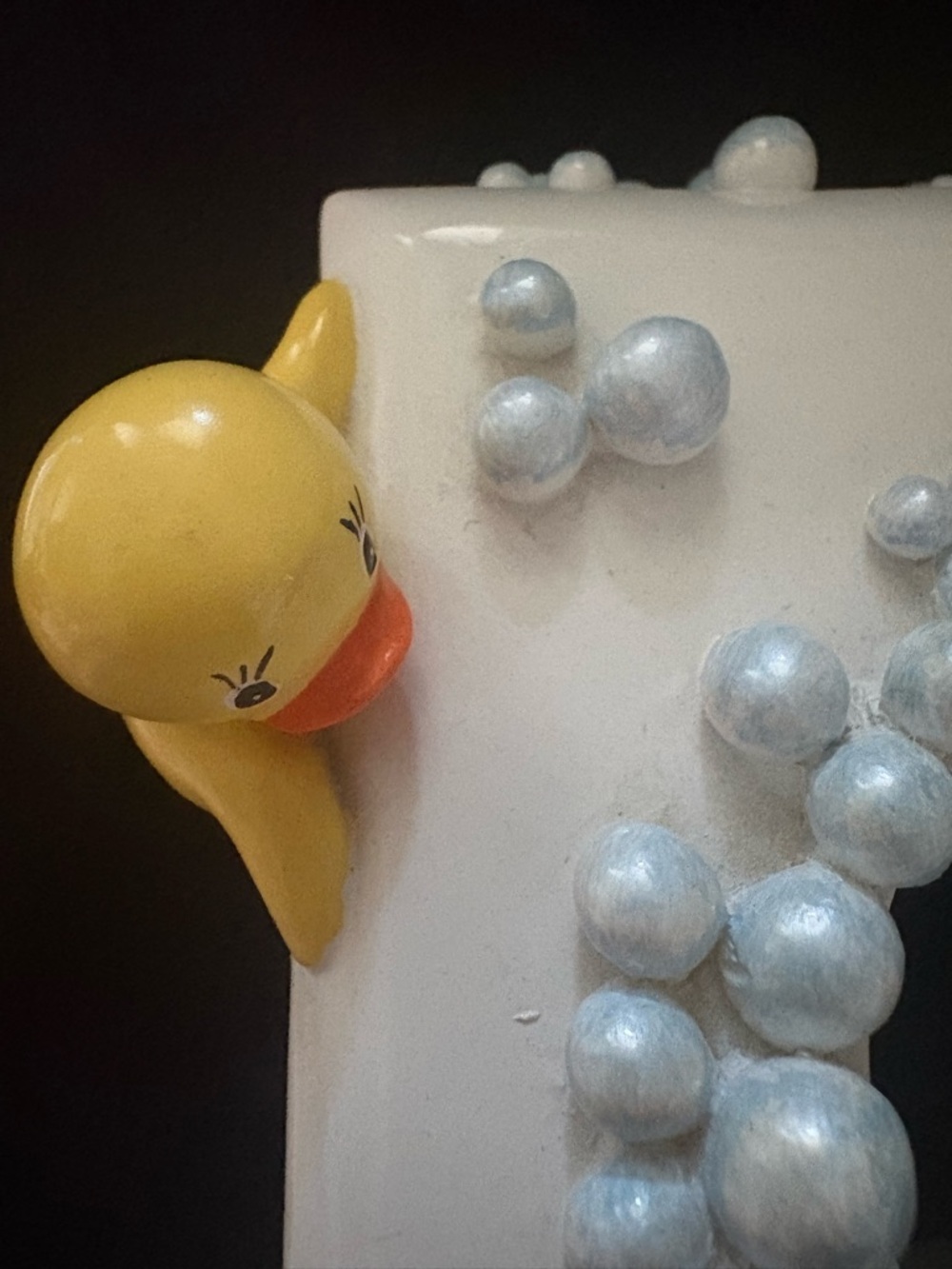 Vintage 3D Bubble Bath Tissue Box Cover Rubber Ducks Blue Bubbles Decor - Picture 6 of 13